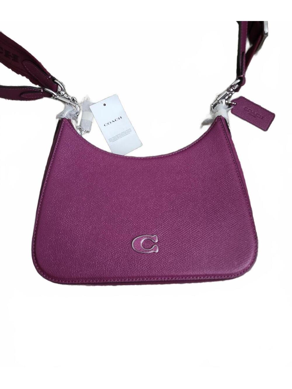 Coach Deep Plum Crossgrain Leather Hobo Crossbody Bag – Model RQ1775LAX